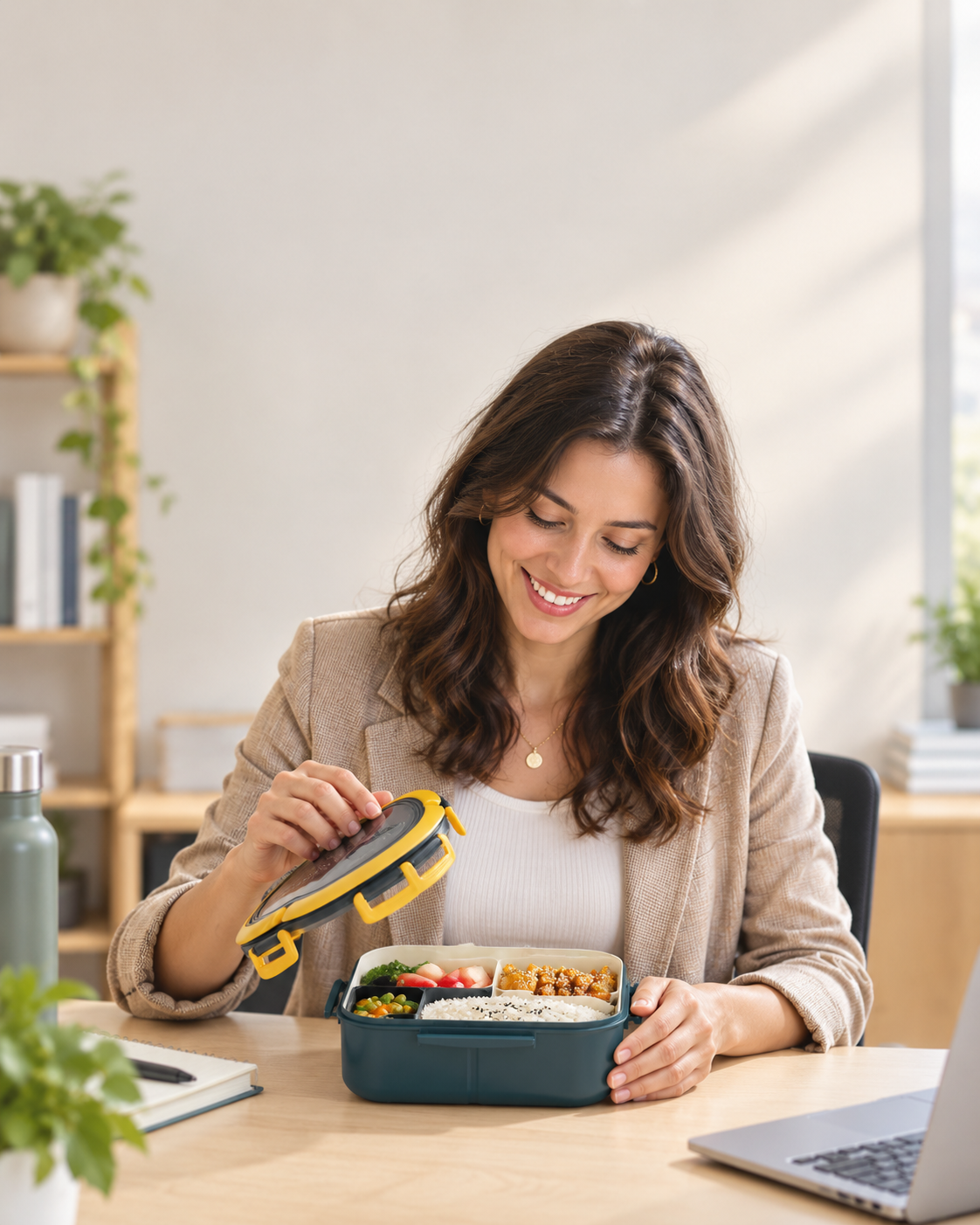 Lunchbox bento 1200 ml à 3 compartiments avec couverts – Ma lunchbox