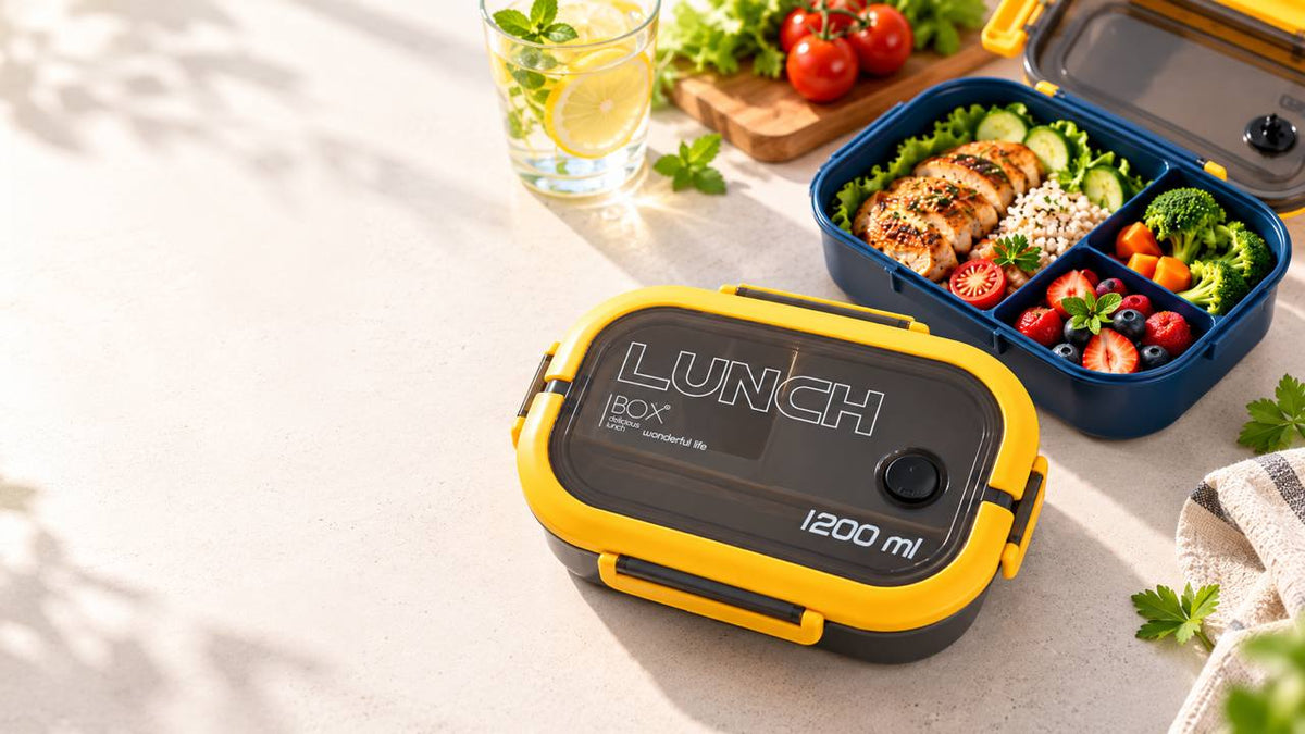 Lunchbox bento 1200 ml à 3 compartiments avec couverts – Ma lunchbox